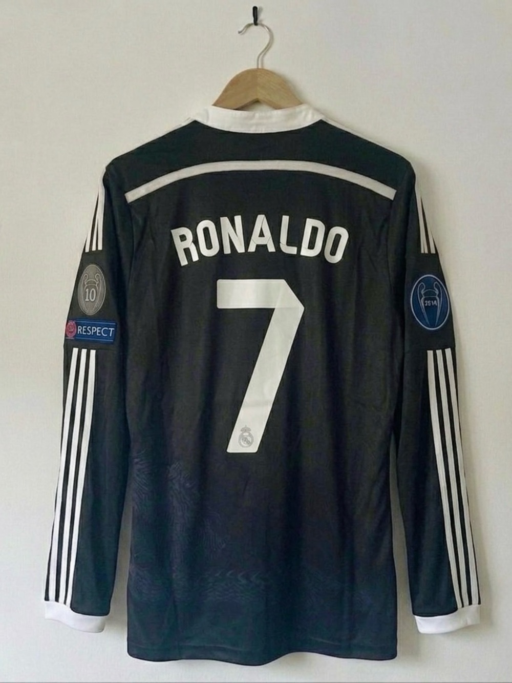 Ronaldo #7 Real Madrid 14/15 UCL  Jersey  Black Dragon Size Long Sleeve Medium